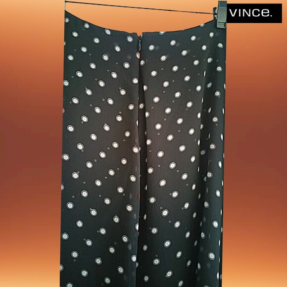 VINCE. NEW Mixed Dots Chiffon Overlay Midi Skirt S - Picture 10 of 12